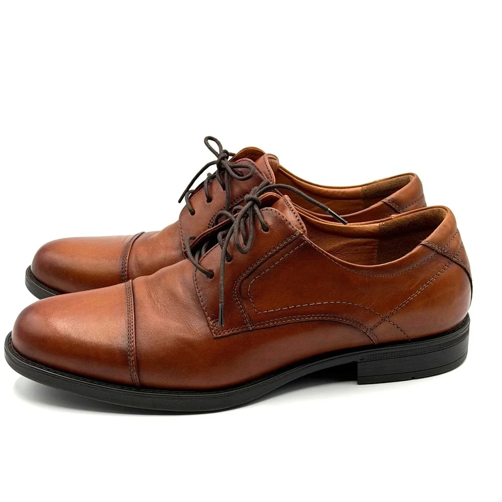 Florsheim Cap Toe Oxford Mens 10D Brown Comfortech Leather Office Ortholite
